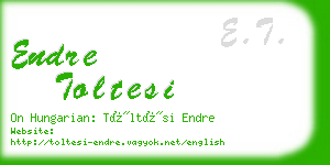 endre toltesi business card